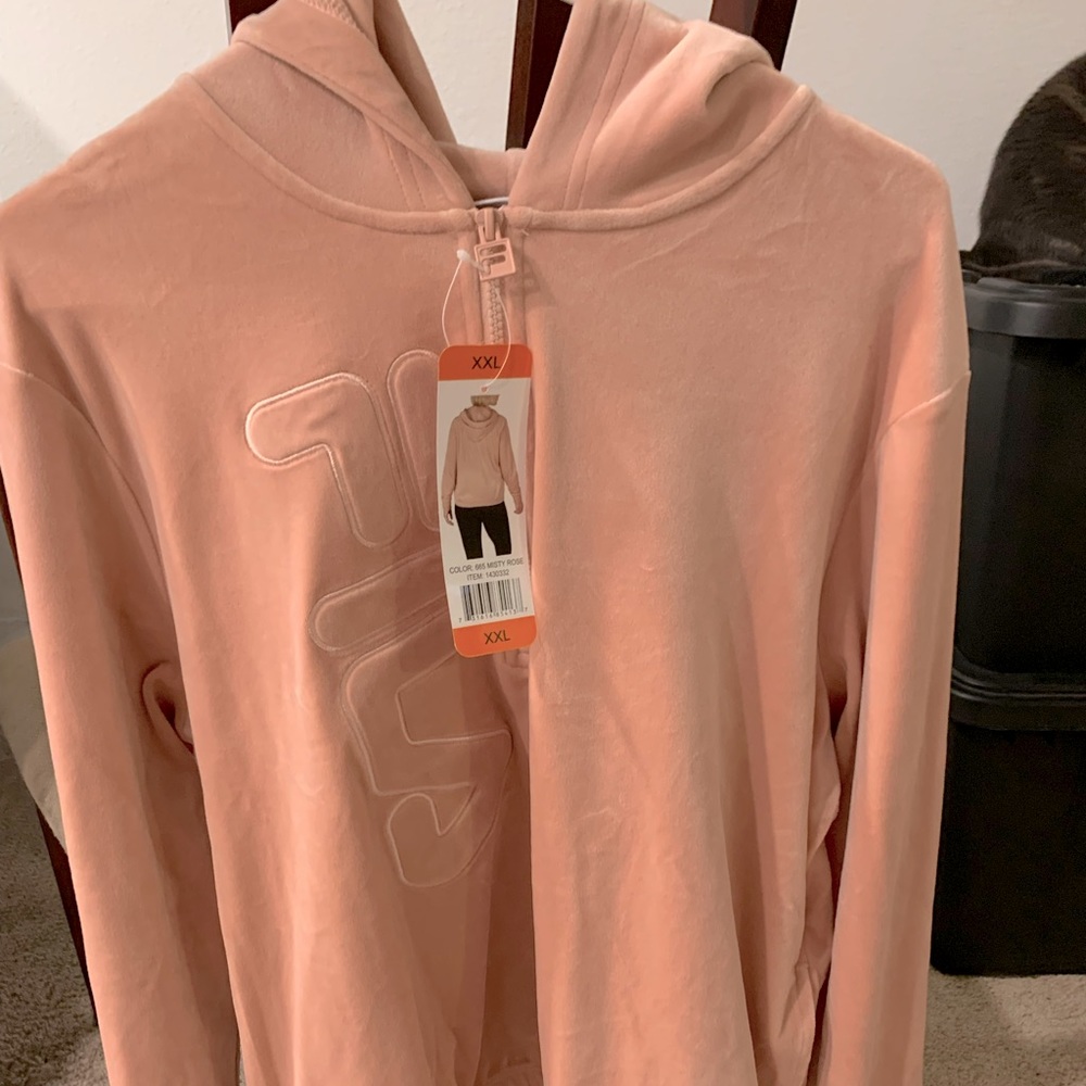 Plush Puma hoodie misty rose XXL